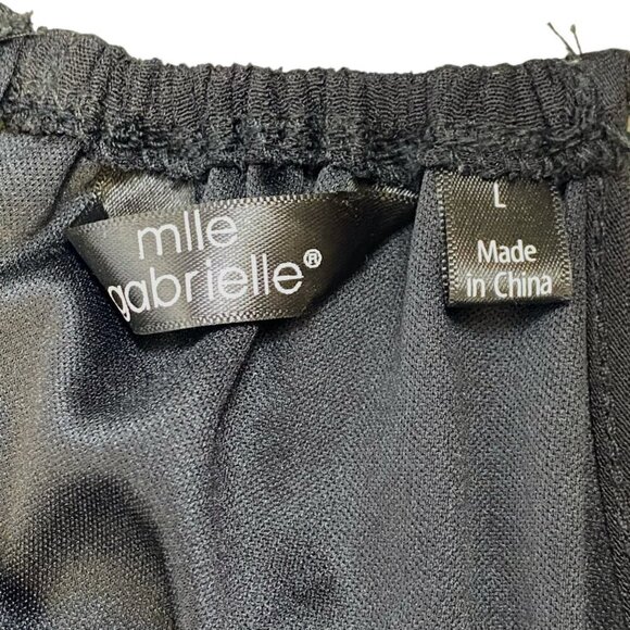 Mlle Gabrielle Maxi Dress Womens Sz L Black Sleeveless Jeweled Strappy Halter - Picture 10 of 12